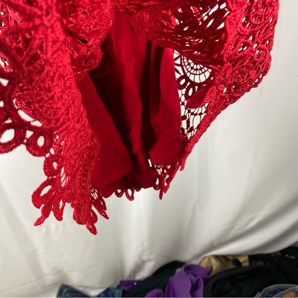 Hollister Red Lace Open Back Above The Knee Dress - Picture 8 of 11